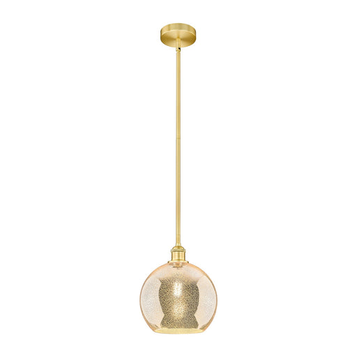 Innovations Athens 10in 1-Light Mini Pendant | Industrial Satin Gold Steel and Mercury Glass | Kitchen Island & Dining Room | 10 | Model 616-1S-SG-G128-10
