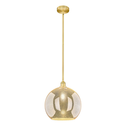 Innovations Athens 14in 1-Light Pendant | Industrial Satin Gold Steel and Mercury Glass | Kitchen Island & Dining Room | 13.75 x | Model 616-1S-SG-G128-14