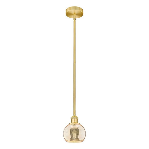 Innovations Athens 6in 1-Light Mini Pendant | Industrial Satin Gold Steel and Mercury Glass | Kitchen Island & Dining Room | 5.88 | Model 616-1S-SG-G128-6