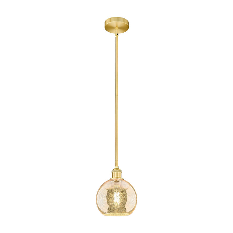 Innovations Athens 8in 1-Light Mini Pendant | Industrial Satin Gold Steel and Mercury Glass | Kitchen Island & Dining Room | 8 x | Model 616-1S-SG-G128-8