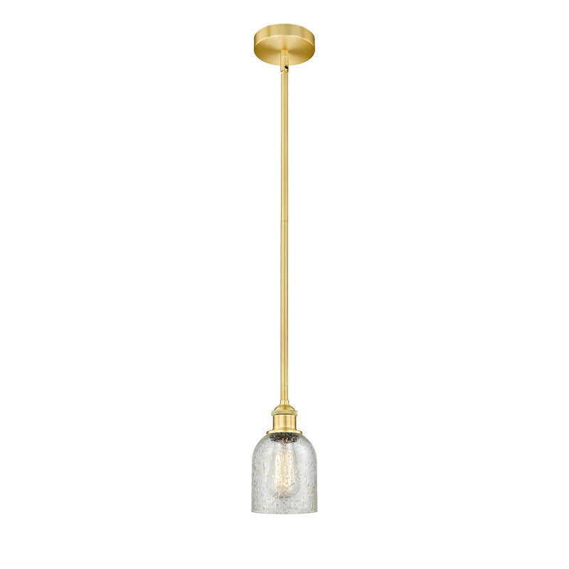 Innovations Caledonia 5in 1-Light Mini Pendant | Industrial Satin Gold Steel and Mica Glass | Kitchen Island & Dining Room | 5 | Model 616-1S-SG-G259-LED
