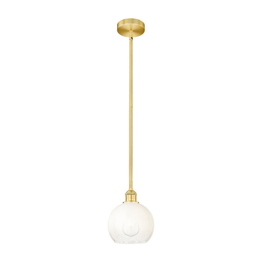 Innovations Brookhaven Globe 8in 1-Light Mini Pendant | Industrial Satin Gold Steel and Opal Glass | Kitchen Island & Dining | Model 616-1S-SG-G483-8OP