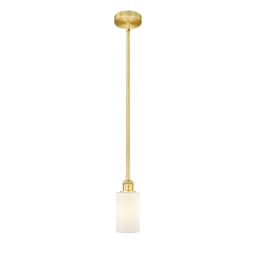 Innovations Clymer 4in 1-Light Mini Pendant | Art Nouveau Satin Gold Steel and Matte White Glass | Kitchen Island & Dining Room | Model 616-1S-SG-G801-LED