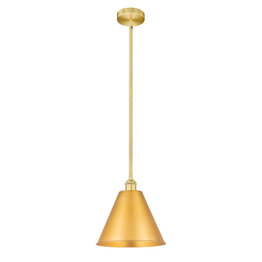 Innovations Berkshire Metal 12in 1-Light Mini Pendant | Industrial Satin Gold Steel and Cast Brass with Satin Gold Metal | Model 616-1S-SG-MBC-12-SG-LED