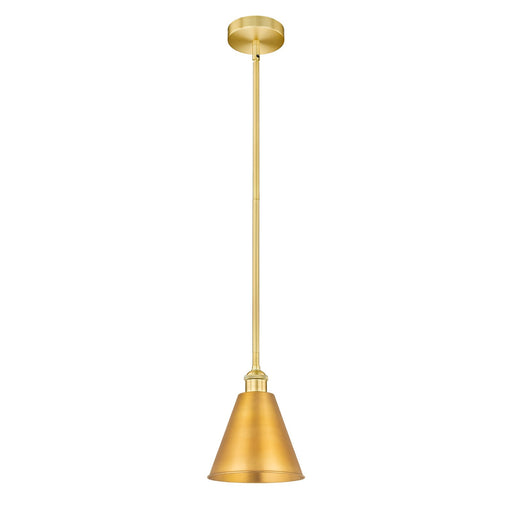 Innovations Berkshire 8in 1-Light Mini Pendant | Industrial Farmhouse Satin Gold Steel and Cast Brass with Satin Gold Metal | Model 616-1S-SG-MBC-8-SG