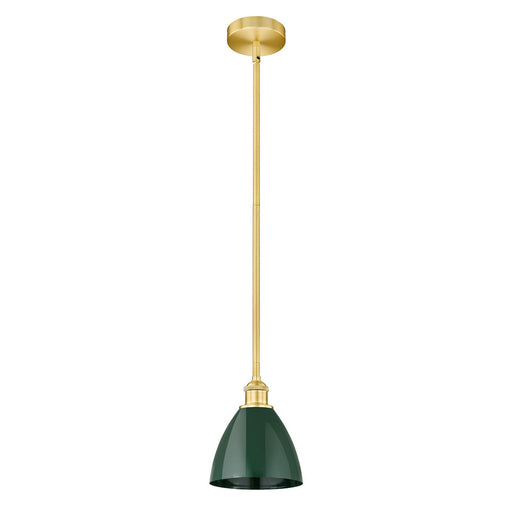 Innovations Plymouth 8in 1-Light Mini Pendant | Industrial Satin Gold and Matte Green Metal | Kitchen Island & Dining Room | Model 616-1S-SG-MBD-75-GR