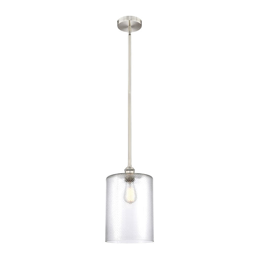 Innovations Cobbleskill 9in 1-Light Mini Pendant | Industrial Brushed Satin Nickel Steel and Clear Glass | Kitchen Island & | Model 616-1S-SN-G112-L-LED