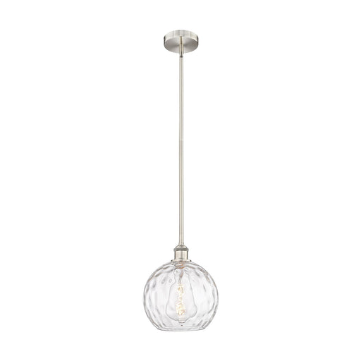 Innovations Athens 10in 1-Light Mini Pendant | Industrial Brushed Satin Nickel and Clear Water Glass | Kitchen Island & Dining | Model 616-1S-SN-G1215-10