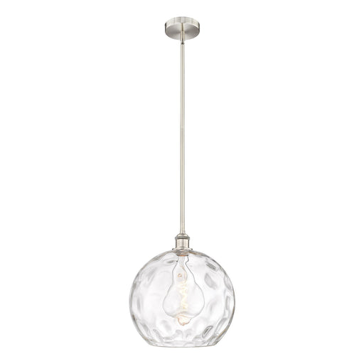 Innovations Athens Water Glass 13in 1-Light Pendant | Industrial Brushed Satin Nickel Steel and Clear Glass | Kitchen | Model 616-1S-SN-G1215-14-LED