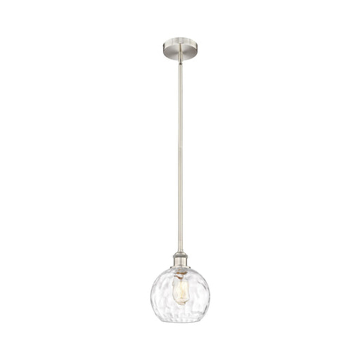 Innovations Athens 8in 1-Light Mini Pendant | Industrial Brushed Satin Nickel and Clear Water Glass | Kitchen Island & | Model 616-1S-SN-G1215-8-LED
