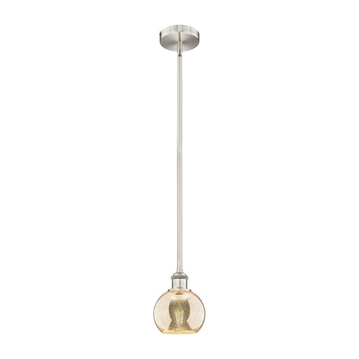 Innovations Athens 6in 1-Light Mini Pendant | Industrial Brushed Satin Nickel and Mercury Glass | Kitchen Island & Dining Room | Model 616-1S-SN-G128-6