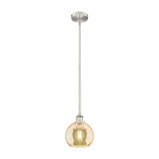 Innovations Athens 8in 1-Light Mini Pendant | Industrial Brushed Satin Nickel Steel and Mercury Glass | Kitchen Island & Dining | Model 616-1S-SN-G128-8