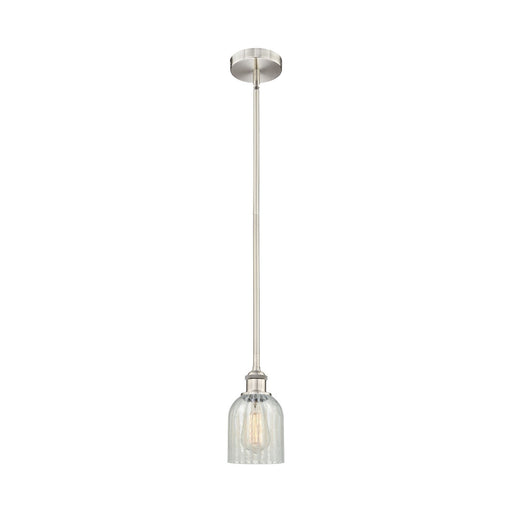 Innovations Caledonia 5in 1-Light Mini Pendant | Industrial Brushed Satin Nickel Steel and Mouchette Glass | Kitchen Island & | Model 616-1S-SN-G2511