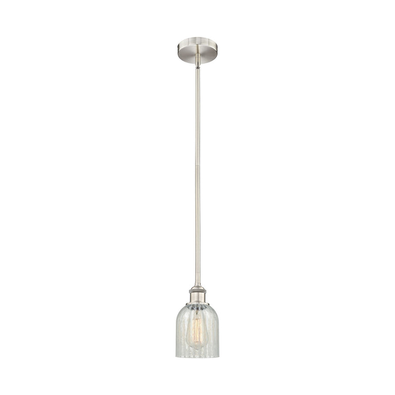 Innovations Caledonia 5in 1-Light Mini Pendant | Industrial Brushed Satin Nickel Steel and Mouchette Glass | Kitchen Island & | Model 616-1S-SN-G2511-LED
