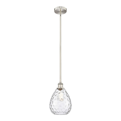 Innovations Waverly 8in 1-Light Mini Pendant | Industrial Brushed Satin Nickel and Clear Glass | Kitchen Island & Dining Room | Model 616-1S-SN-G372-LED