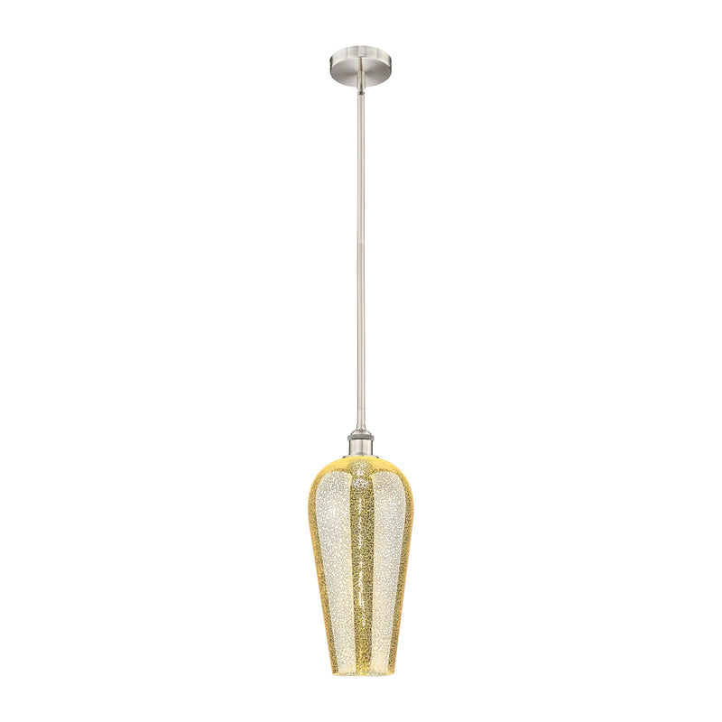 Innovations Chelsea 8in 1-Light Mini Pendant | Industrial Brushed Satin Nickel Steel and Mercury Glass | Kitchen Island & | Model 616-1S-SN-G456-8ME