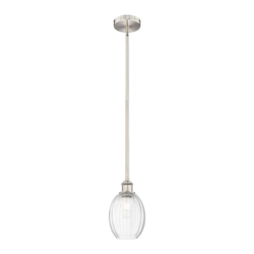 Innovations Preston Bulb 6.25in 1-Light Mini Pendant | Industrial Brushed Satin Nickel Steel and Clear Glass | Kitchen Island & | Model 616-1S-SN-G459-6CL