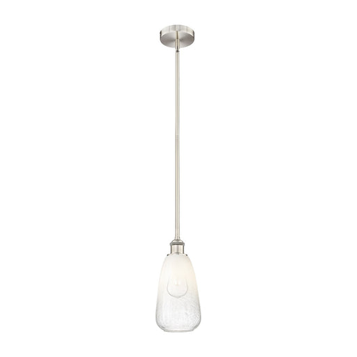 Innovations Brookhaven Almond 6in 1-Light Mini Pendant | Industrial Brushed Satin Nickel Steel and Opal Glass | Kitchen Island | Model 616-1S-SN-G480-6OP