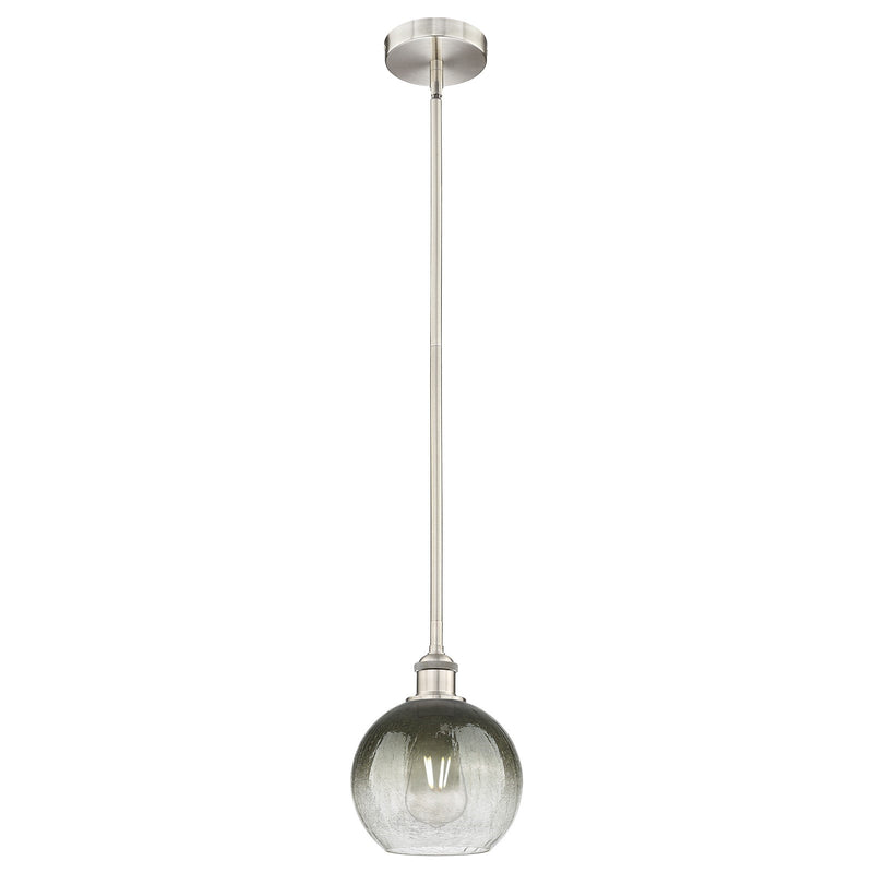 Innovations Brookhaven Globe 8in 1-Light Mini Pendant | Industrial Brushed Satin Nickel and Matte Black Glass | Kitchen Island | Model 616-1S-SN-G483-8SL
