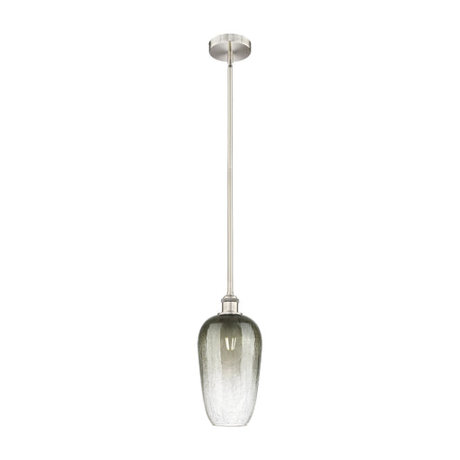Innovations Brookhaven Flute 7in 1-Light Mini Pendant | Industrial Brushed Satin Nickel and Matte Black Glass | Kitchen Island | Model 616-1S-SN-G484-7SL