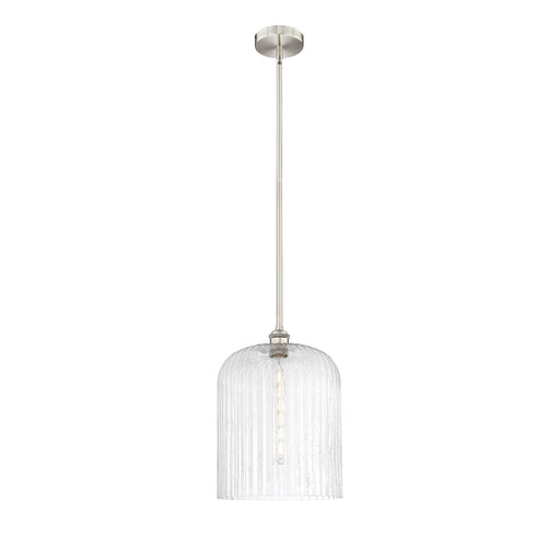 Innovations Bridal Veil 5in 1-Light Mini Pendant | Art Nouveau Brushed Satin Nickel Steel and Seedy Ribbed Glass | Kitchen | Model 616-1S-SN-G559-12SDY