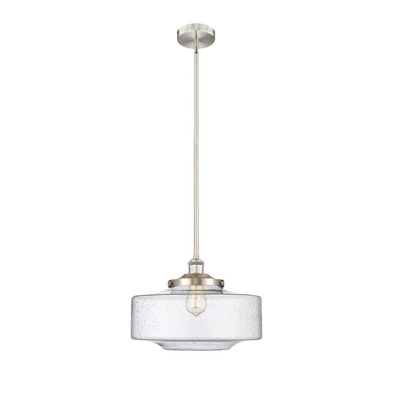 Innovations Bridgeton 16in 1-Light Mini Pendant | Traditional Brushed Satin Nickel and Seedy Glass | Kitchen Island & Dining | Model 616-1S-SN-G694-16