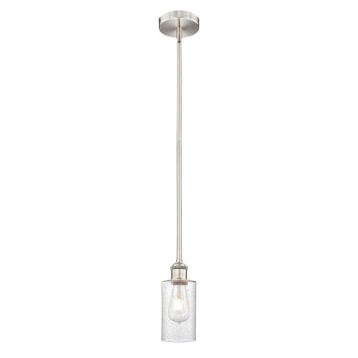 Innovations Clymer 4in 1-Light Mini Pendant | Art Nouveau Brushed Satin Nickel Steel and Seedy Glass | Kitchen Island & Dining Room | Model 616-1S-SN-G804