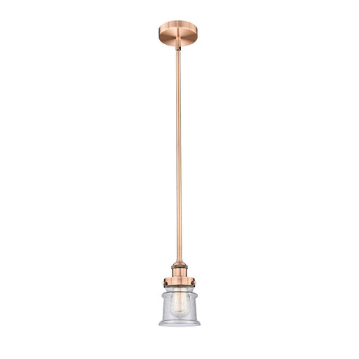 Innovations Canton 5.25in 1-Light Mini Pendant | Industrial Antique Copper Steel and Seedy Glass | Kitchen Island | 5.25 x 5.25 x | Model 616-1SH-AC-G184S