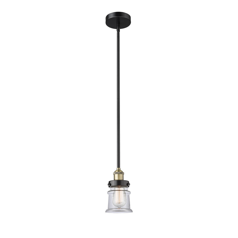 Innovations Canton 5in 1-Light Mini Pendant | Industrial Black Antique Brass and Clear Glass | Kitchen Island & Dining Room | Model 616-1SH-BAB-G182S