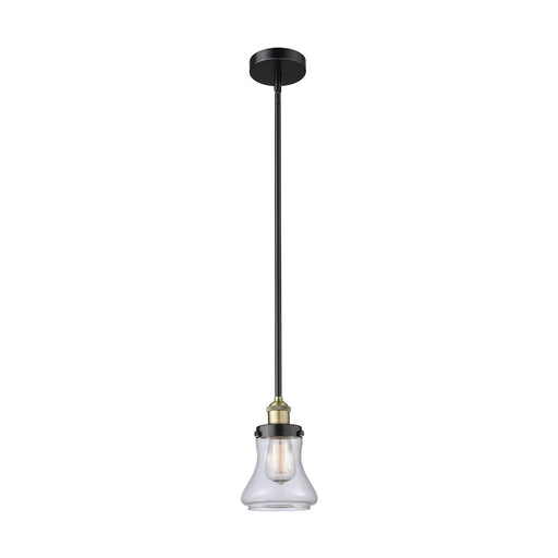 Innovations Bellmont 1-Light Mini Pendant | Industrial Farmhouse Black Antique Brass and Clear Glass | Kitchen Island & Dining | Model 616-1SH-BAB-G192