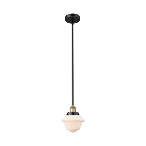 Innovations Oxford 7in 1-Light Mini Pendant | Traditional Black Antique Brass and Matte White Frosted Glass | Kitchen Island & | Model 616-1SH-BAB-G531