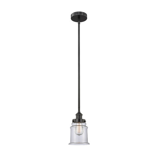Innovations Canton 6in 1-Light Mini Pendant | Industrial Matte Black Steel and Clear Glass | Kitchen Island & Dining Room | 6 x 6 | Model 616-1SH-BK-G182