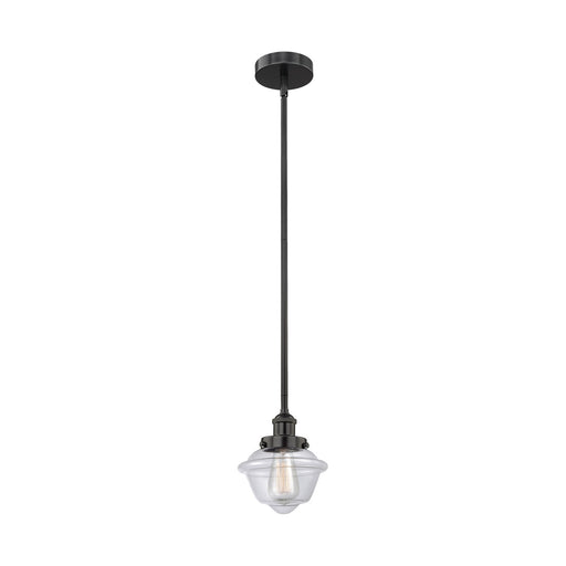 Innovations Oxford 7in 1-Light Mini Pendant | Traditional Matte Black Steel and Clear Glass | Kitchen Island & Dining Room | 7.25 | Model 616-1SH-BK-G532