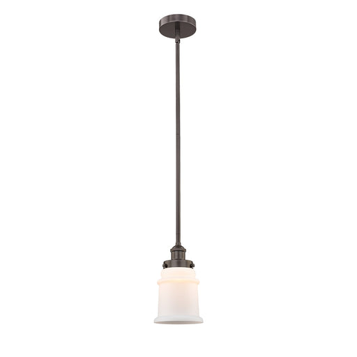 Innovations Canton 6in 1-Light Mini Pendant | Industrial Oil Rubbed Bronze Steel and Matte White Frosted Glass | Kitchen Island & | Model 616-1SH-OB-G181