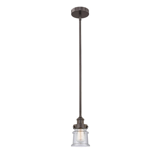 Innovations Canton 5.25in 1-Light Mini Pendant | Industrial Oil Rubbed Bronze Steel and Seedy Glass | Kitchen Island | 5.25 x | Model 616-1SH-OB-G184S