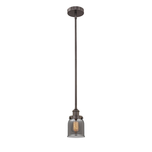 Innovations Bell 5in 1-Light Mini Pendant | Industrial Oil Rubbed Bronze Steel and Light Smoke Glass | Kitchen Island & Dining Room | Model 616-1SH-OB-G53