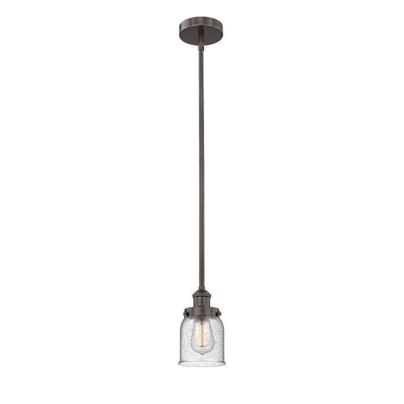 Innovations Bell 5in 1-Light Mini Pendant | Industrial Oil Rubbed Bronze Steel and Seedy Glass | Kitchen Island & Dining Room | 5 x | Model 616-1SH-OB-G54