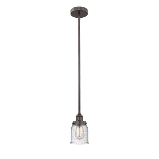 Innovations Bell 5in 1-Light Mini Pendant | Industrial Oil Rubbed Bronze Steel and Seedy Glass | Kitchen Island & Dining Room | 5 x | Model 616-1SH-OB-G54