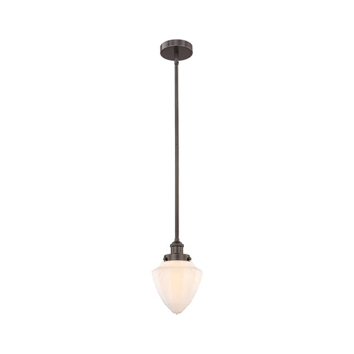 Innovations Bullet 7in 1-Light Mini Pendant | Traditional Oil Rubbed Bronze Steel and Matte White Frosted Glass | Kitchen | Model 616-1SH-OB-G661-7-LED