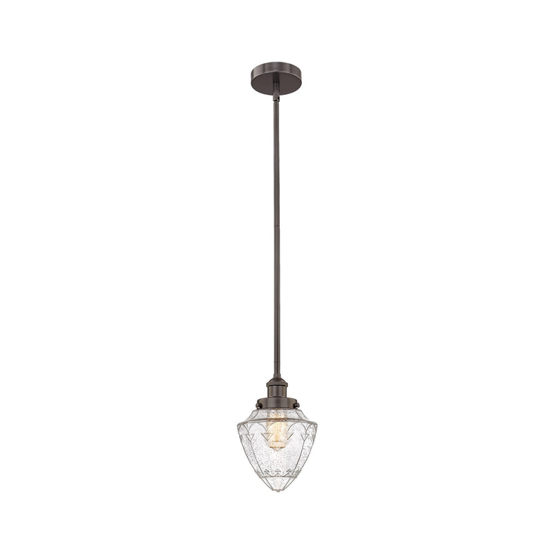 Innovations Bullet 7in 1-Light Mini Pendant | Industrial Oil Rubbed Bronze Steel and Seedy Glass | Kitchen Island & Dining | Model 616-1SH-OB-G664-7-LED
