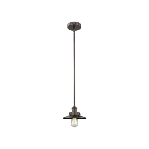 Innovations Lighting Edison 8in 1-Light Mini Pendant | Industrial Oil Rubbed Bronze Steel and Oil Rubbed Bronze Metal Shade | Model 616-1SH-OB-M5