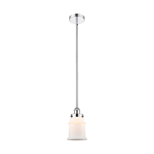 Innovations Canton 6in 1-Light Mini Pendant | Industrial Polished Chrome and Matte White Frosted Glass | Kitchen Island & Dining | Model 616-1SH-PC-G181