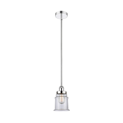 Innovations Canton 6in 1-Light Mini Pendant | Industrial Polished Chrome Steel and Clear Glass | Kitchen Island & Dining Room | Model 616-1SH-PC-G182-LED
