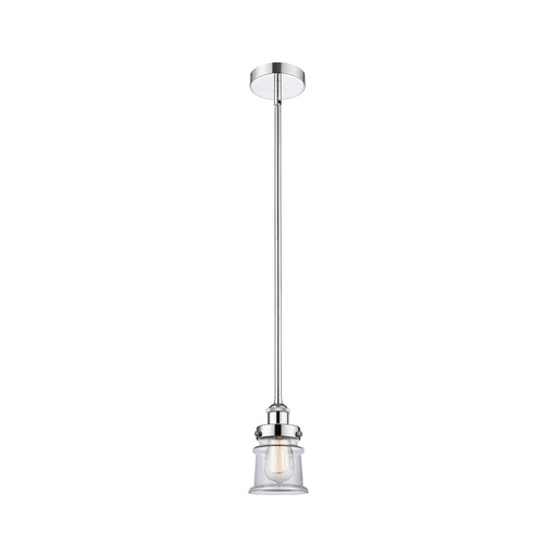 Innovations Canton 5.25in 1-Light Mini Pendant | Industrial Polished Chrome Steel and Clear Glass | Kitchen Island & Dining | Model 616-1SH-PC-G182S-LED