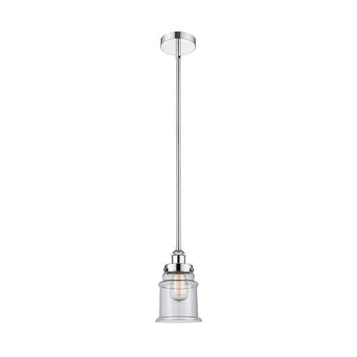 Innovations Canton 6in 1-Light Mini Pendant | Industrial Polished Chrome Steel and Seedy Glass | Kitchen Island & Dining Room | 6 | Model 616-1SH-PC-G184