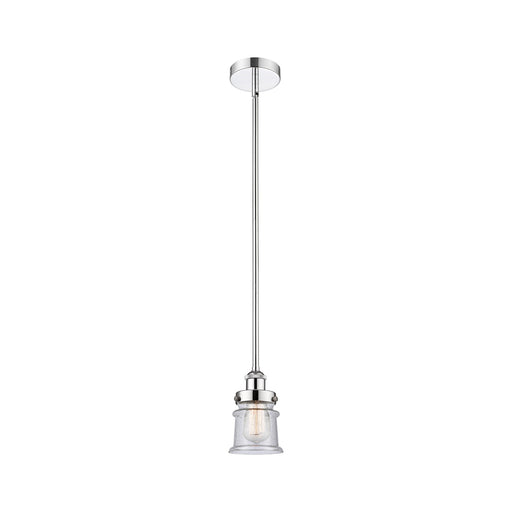 Innovations Canton 5.25in 1-Light Mini Pendant | Industrial Polished Chrome Steel and Seedy Glass | Kitchen Island & Dining | Model 616-1SH-PC-G184S-LED