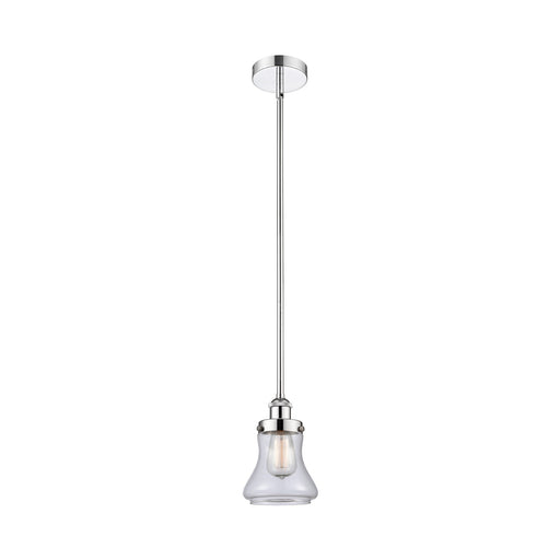 Innovations Bellmont 6in 1-Light Mini Pendant | Industrial Polished Chrome Steel and Clear Glass | Kitchen Island & Dining Room | Model 616-1SH-PC-G192