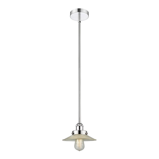Innovations Halophane 9in 1-Light Mini Pendant | Industrial Polished Chrome Steel and Clear Halophane Glass | Kitchen Island & | Model 616-1SH-PC-G2-LED