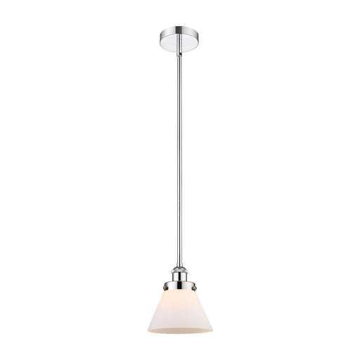 Innovations Cone 1-Light Mini Pendant | Industrial Polished Chrome Steel and Matte White Frosted Glass | Kitchen Island & | Model 616-1SH-PC-G41-LED