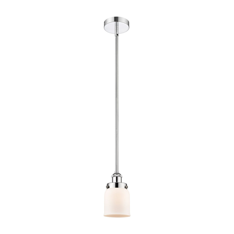 Innovations Bell 5in 1-Light Mini Pendant | Industrial Polished Chrome and Matte White Frosted Glass | Kitchen Island & Dining Room | Model 616-1SH-PC-G51